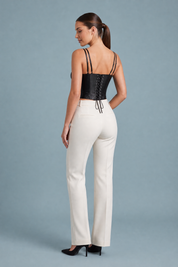 Corset satiné dos lacé | Vue de dos | Lounelle Paris