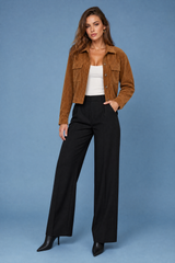 Braune kurze Cordjacke