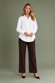 Chemise fluide à col chemise | Variante Blanc | Lounelle Paris