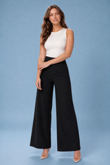 Weite, fließende High-Waist-Hose