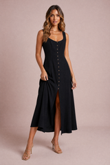 Midi-Kleid mit quadratischem Ausschnitt