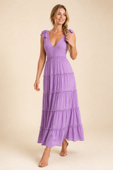 Langes lila Trägerkleid