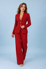 Blazer-Set mit weiter Hose