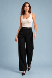Pantalon large taille haute | Vue en mouvement | Lounelle Paris