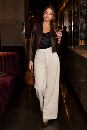 Pantalon large velours côtelé taille haute | Deuxième photo lifestyle | Lounelle Paris