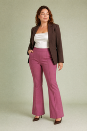 Pantalon taille haute micro-évasé | Porté sur une autre silhouette | Lounelle Paris