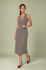 Ceinturée Robe Midi Col V