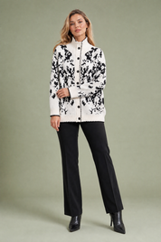 Gilet jacquard col montant | Variante Blanc | Lounelle Paris