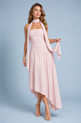 Asymmetrisches Bustier-Langkleid