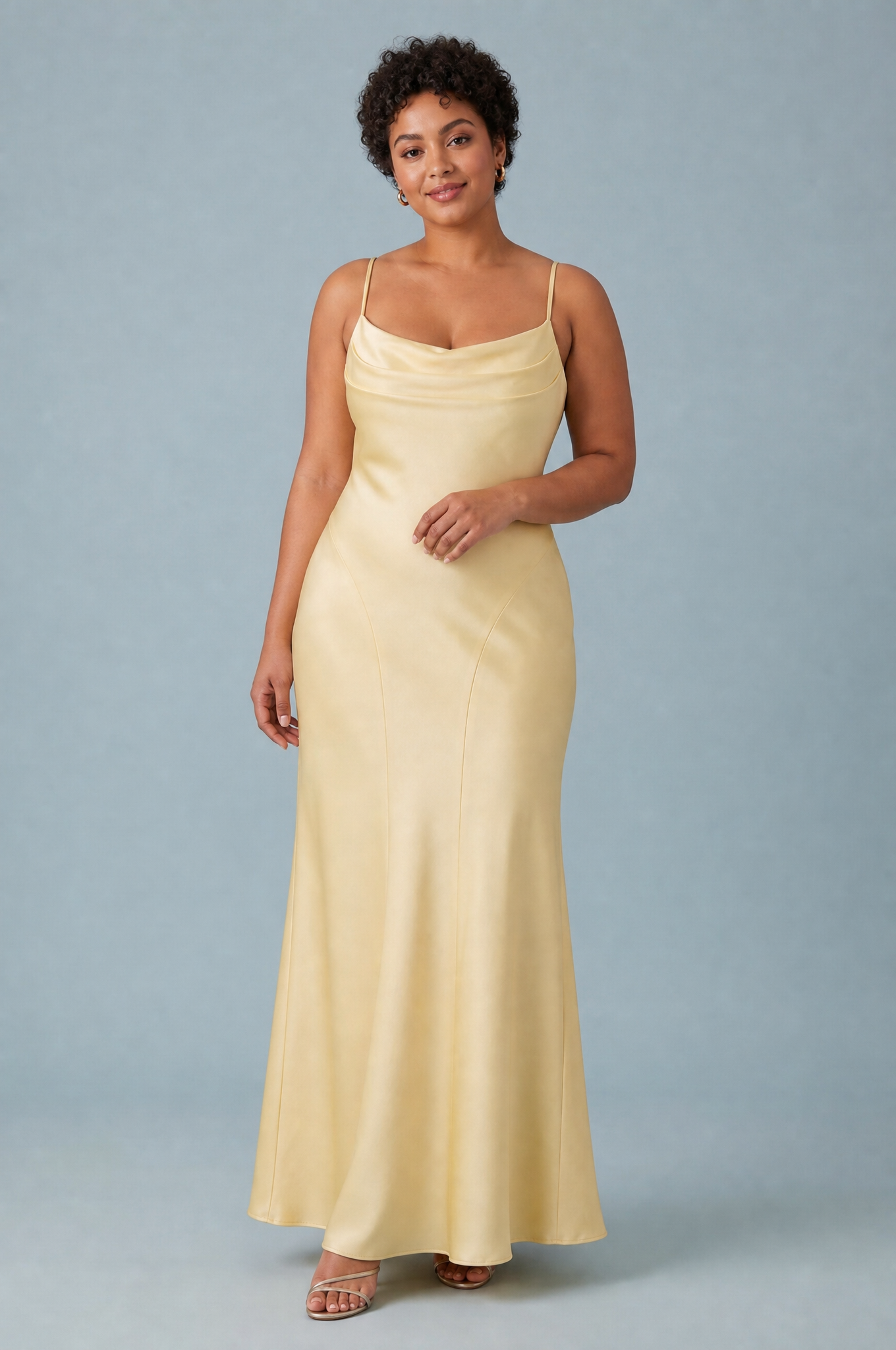 Robe longue jaune dos nu à lacets | Porté sur une autre silhouette | Lounelle Paris