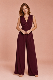 Combinaison fluide col V | Variante Bordeaux | Lounelle Paris