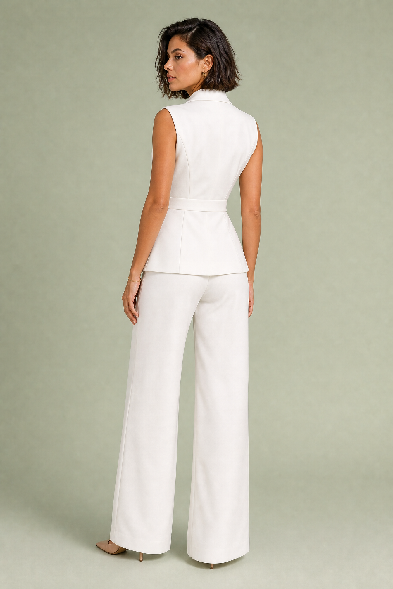 Ensemble gilet croisé pantalon large | Vue de dos | Lounelle Paris