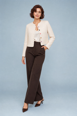 Kurze Jacke in Apricot mit Herz-Buttons