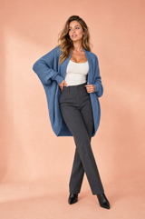 Mittellanger Cardigan aus Rippstrick