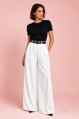 Hose mit hohem Bund und weitem Bein