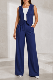 Ensemble gilet col V pantalon large | Lounelle Paris