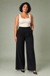 Pantalon large taille haute | Porté sur une autre silhouette | Lounelle Paris