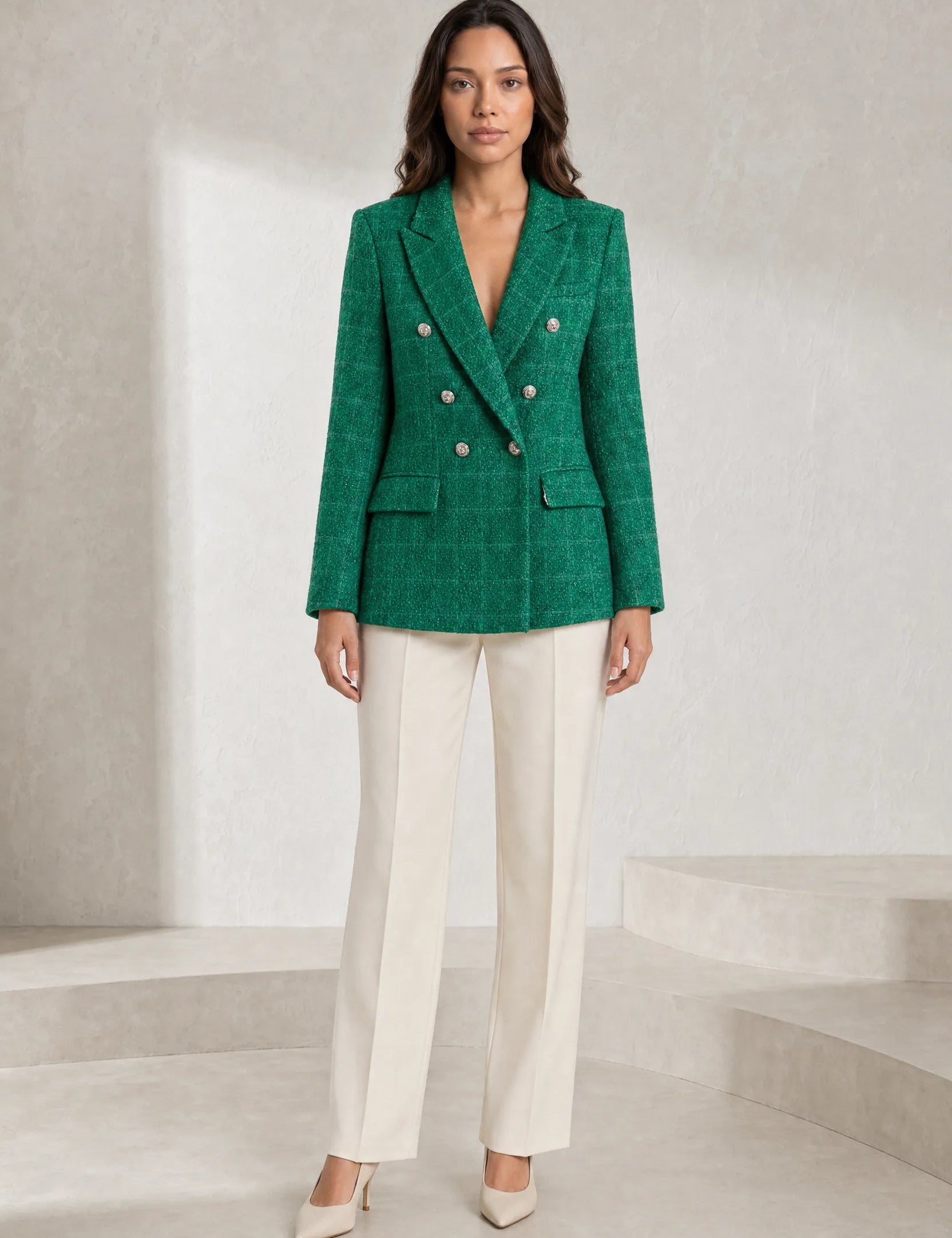 Blazer croisé en tweed | Lounelle Paris