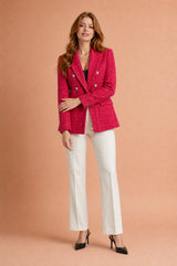 Tweed-Blazer mit Doppelknopfleiste