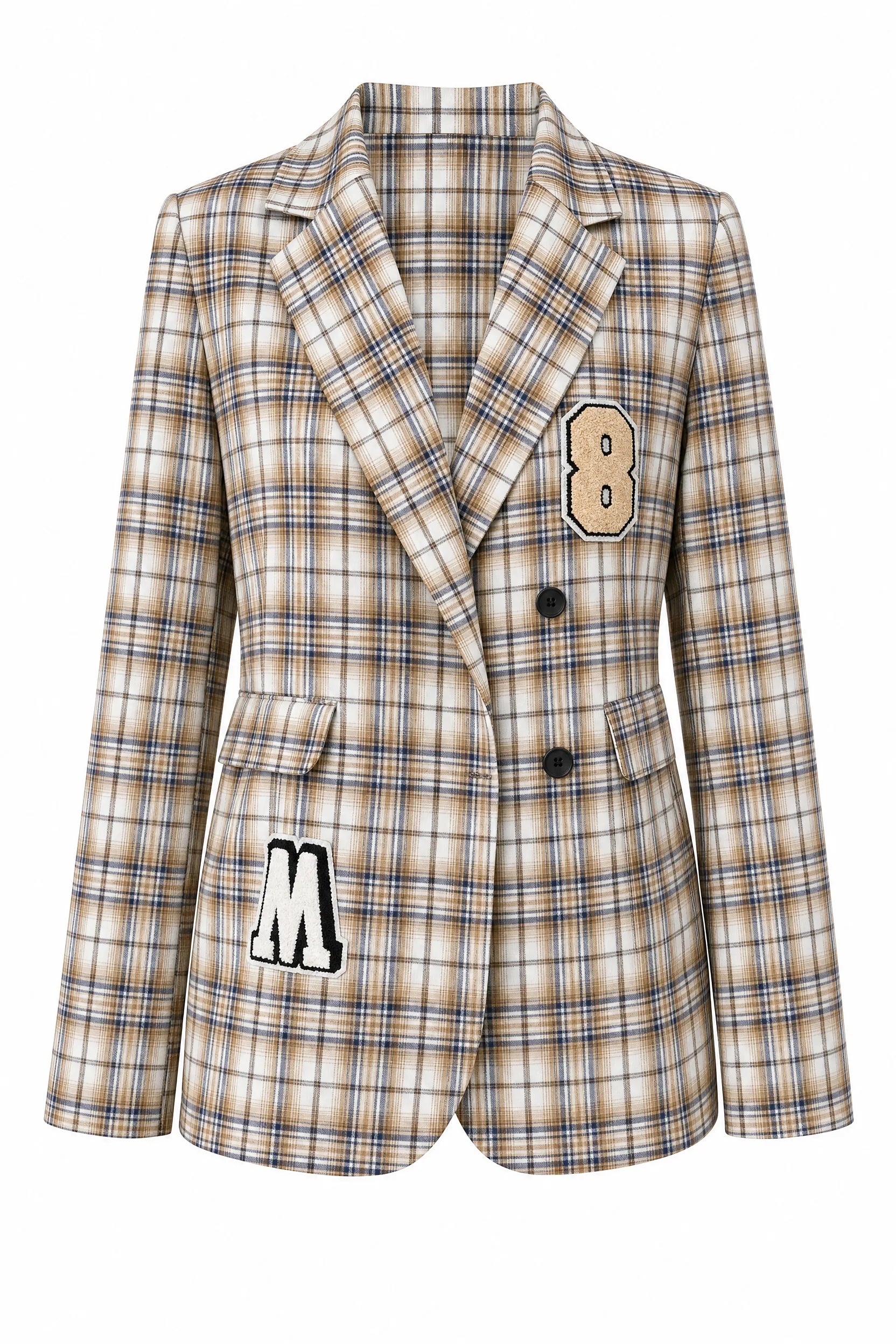 Blazer marron à carreaux | Lounelle Paris
