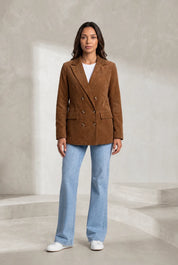 Blazer mi-long velours côtelé | Lounelle Paris
