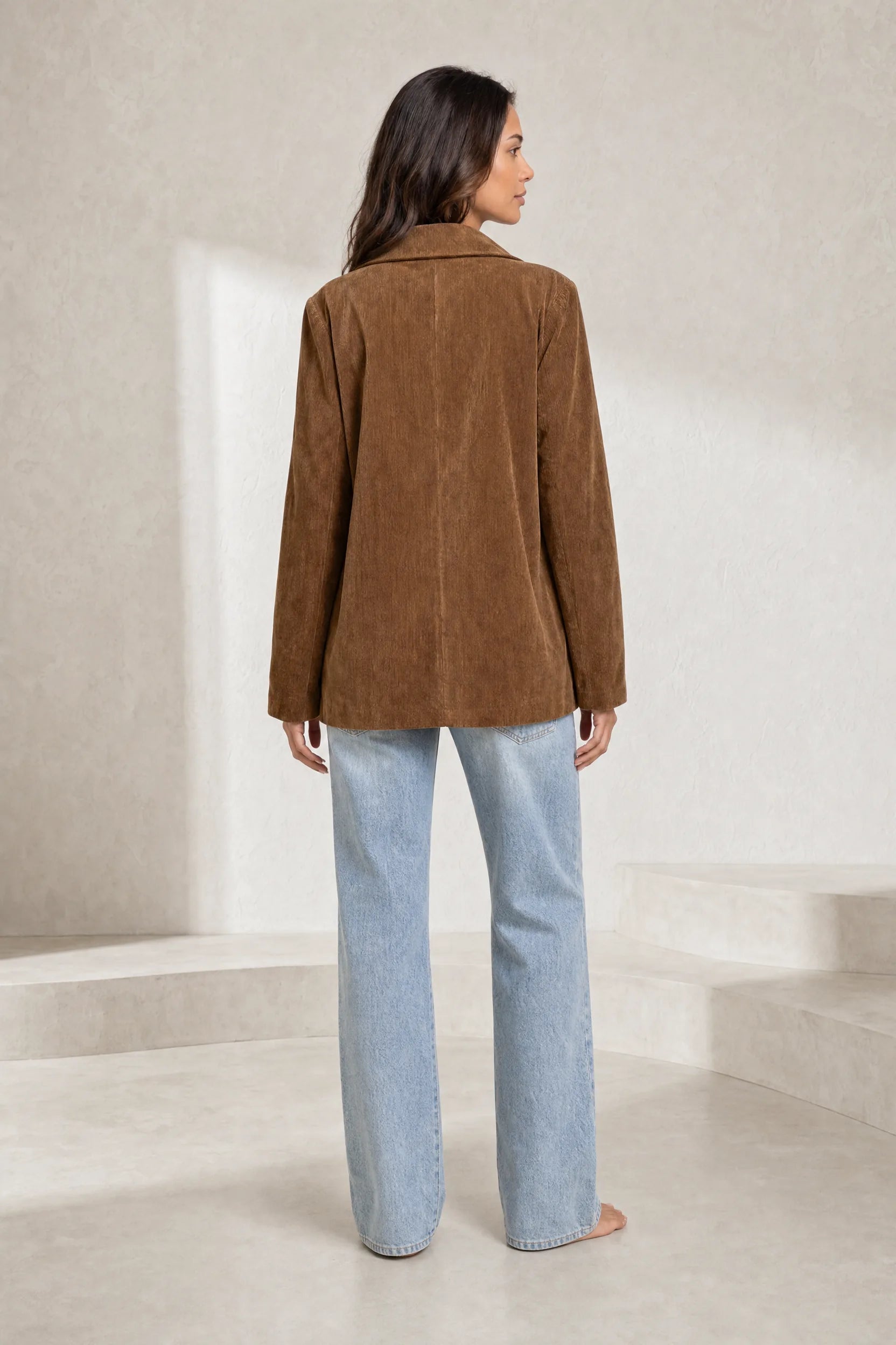 Blazer mi-long velours côtelé | Lounelle Paris