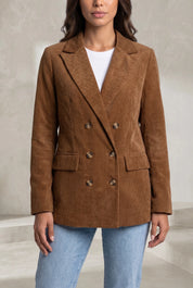 Blazer mi-long velours côtelé | Lounelle Paris