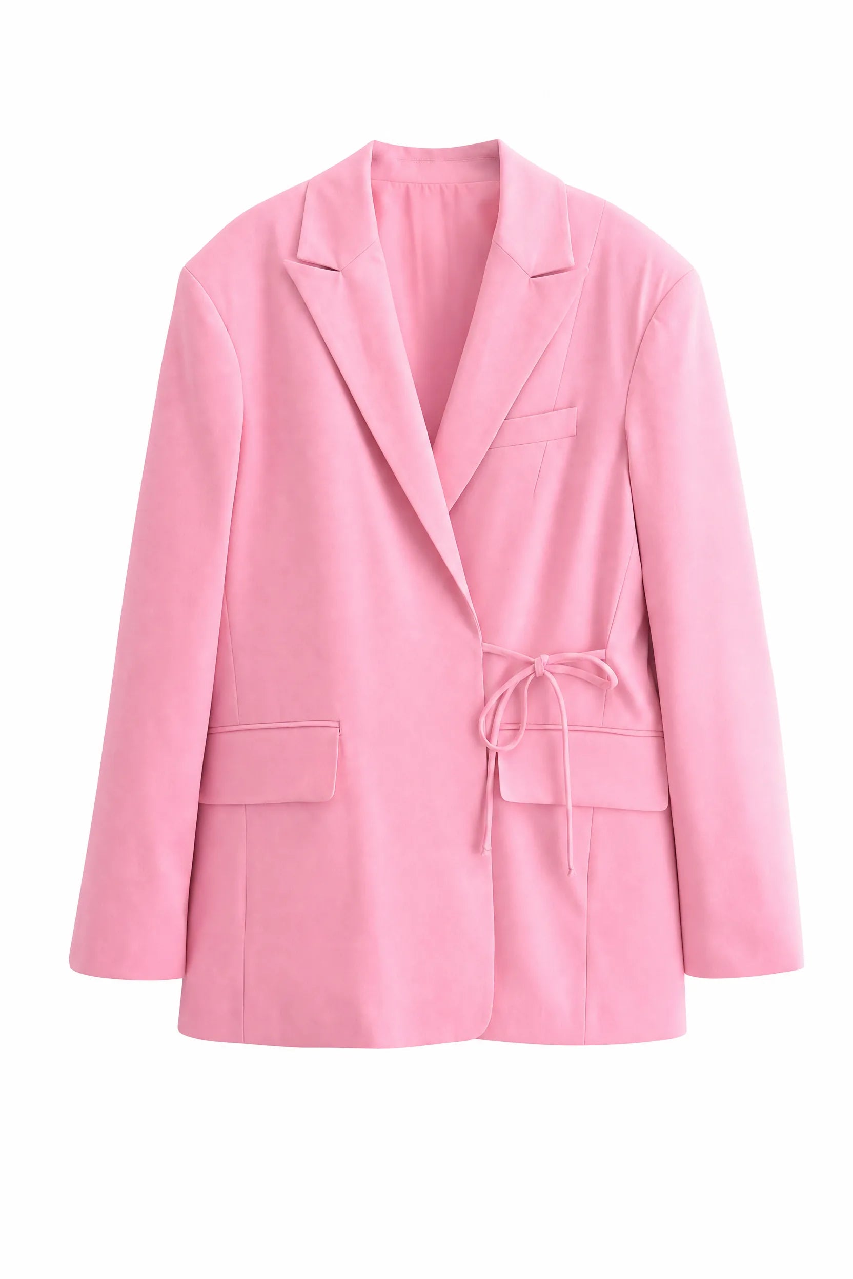 Blazer rose ample à épaulettes | Lounelle Paris