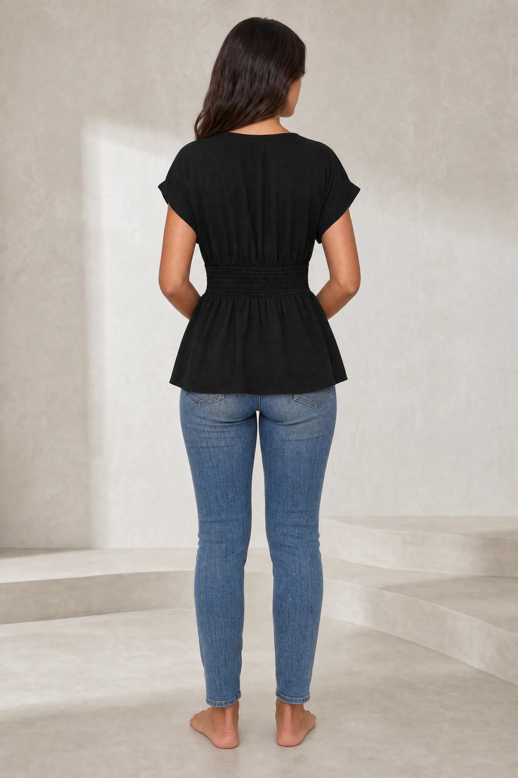 Blouse col V taille cintrée | Lounelle Paris