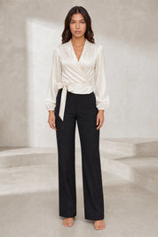 Blouse satinée cache-cœur | Lounelle Paris