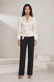 Blouse satinée cache-cœur | Lounelle Paris