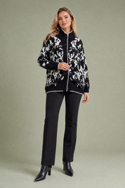 Gilet jacquard col montant | Variante Noir | Lounelle Paris