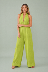 Jumpsuit mit Neckholder und weitem Schnitt