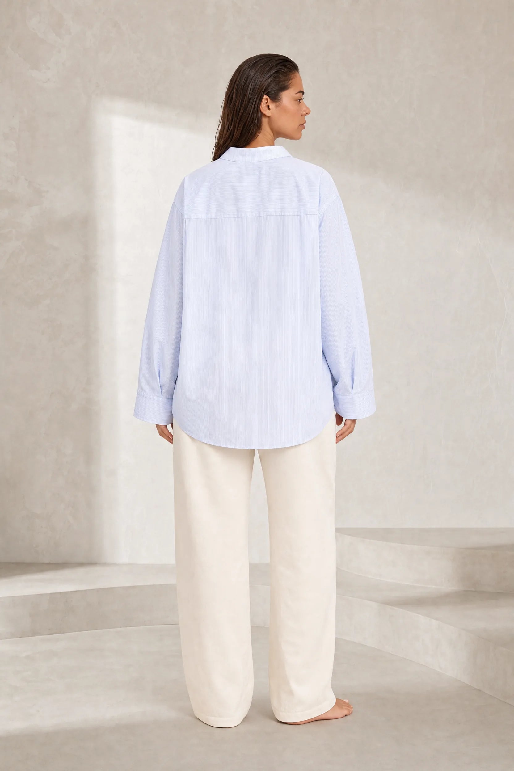 Chemise ample bleue à rayures | Lounelle Paris