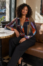 Chemise imprimée effet portefeuille | Photo lifestyle | Lounelle Paris