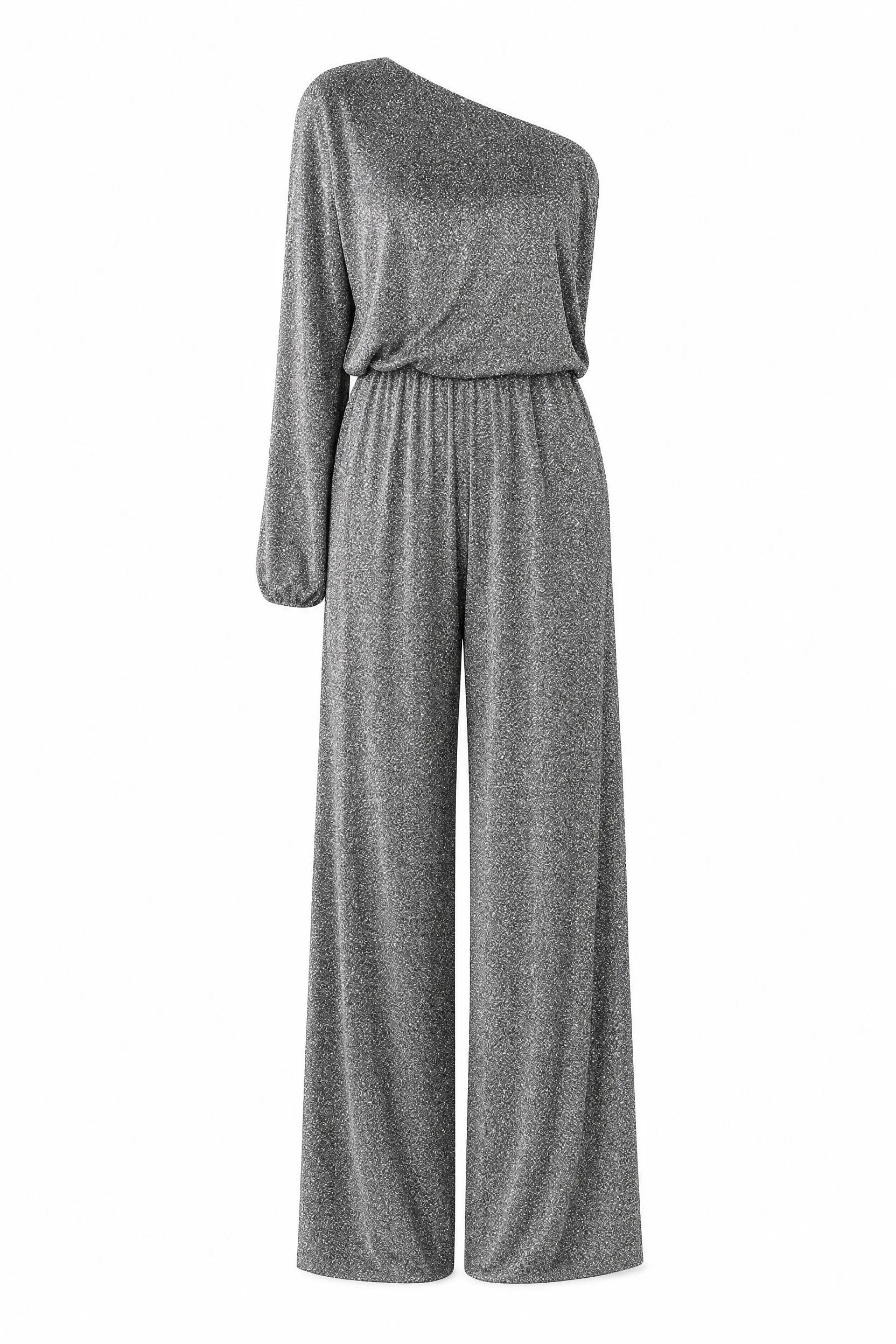 Combinaison argentée pailletée asymétrique | Lounelle Paris