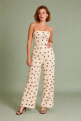 Bandeau-Jumpsuit mit Punkten