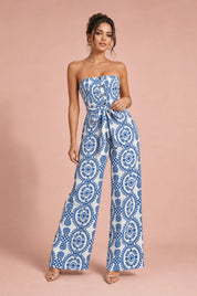Combinaison blanche bandeau taille haute | Vue de face | Lounelle Paris
