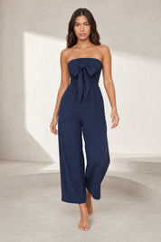 Combinaison bleu marine bandeau dos nu | Lounelle Paris