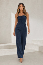 Combinaison bleu marine bandeau noué | Lounelle Paris