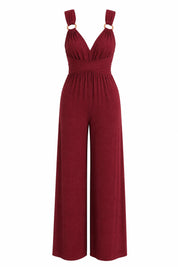 Combinaison bordeaux dos nu jambes larges | Lounelle Paris