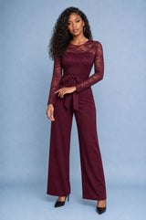 Spitzen-Jumpsuit mit weiten Beinen