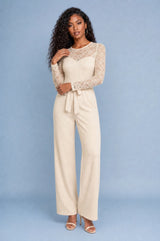 Spitzen-Jumpsuit mit weiten Beinen