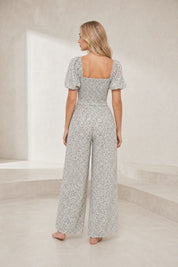 Combinaison fleurie encolure carrée | Lounelle Paris