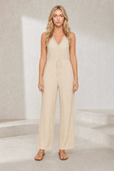 Combinaison fluide col V jambes larges