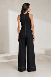 Combinaison noire sans manches col montant | Lounelle Paris