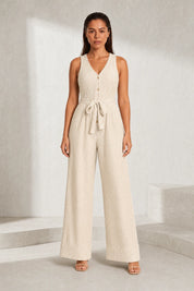 Combinaison rayée col V | Lounelle Paris