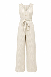 Combinaison rayée col V | Lounelle Paris
