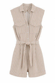 Combishort rayé à ceinture | Lounelle Paris