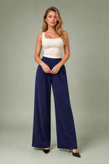 Weite High-Waist-Hose